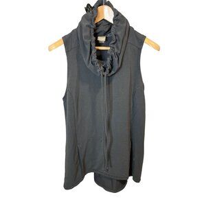 Calia Black Long Drawstring Neck Pullover Sleeveless Tunic Top Sz L